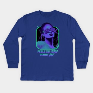 Rihanna - Feels So Good Being Bad - Green/Purple Kids Long Sleeve T-Shirt